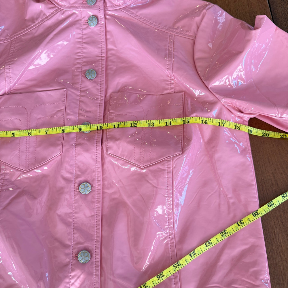 Trina Turk NWT Andre Pink‎ Faux Patent Leather Jacket Sz 8 - Picture 11 of 15